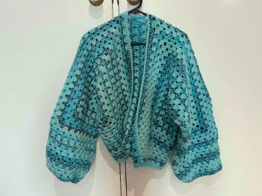 Blue Crochet Cardigan